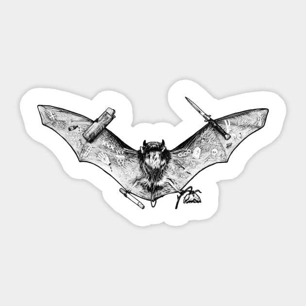 Bat Sticker by Peter Ricq